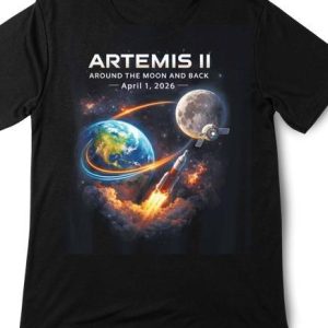 Earth/Moon/Rocket Artemis II Adult Tee