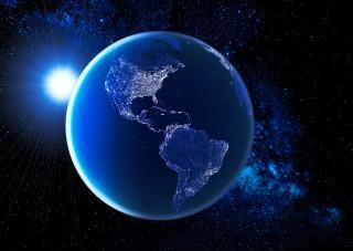 The Earth at Night Postcard
