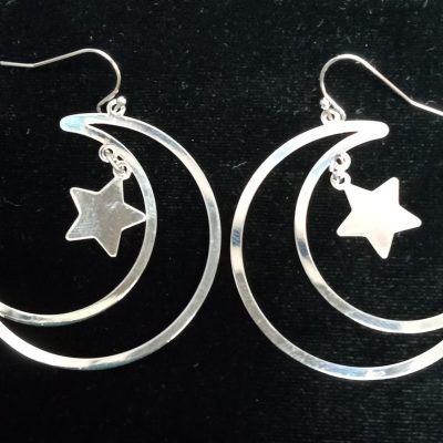 Crescent Moon w/Star Earrings