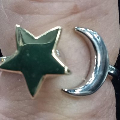 Moon/Star Spinner Ring